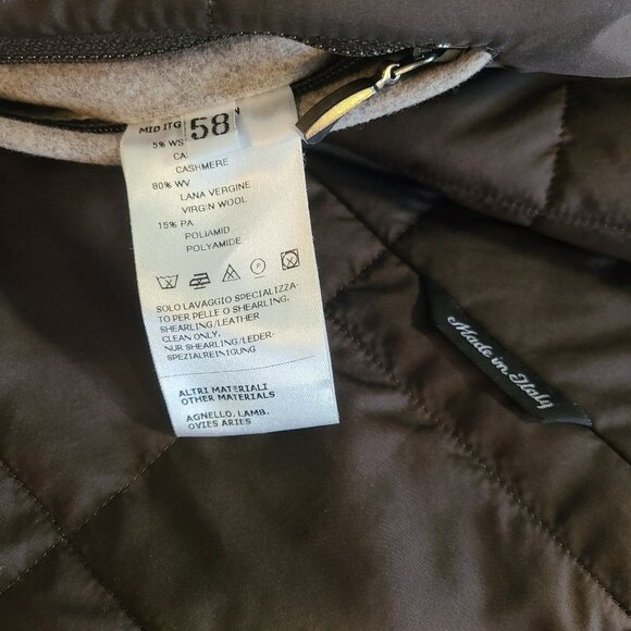 UWM Wool Cashmere Suede Leather Sherpa Mens Overcoat Italy Size 58 Quiet Luxury - Picture 7 of 12